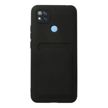 Mey İthalat®   Redmi 9C Kılıf Kelvin Kartvizitli Silikon - Siyah