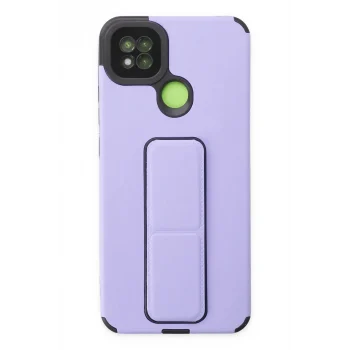 Mey İthalat®   Redmi 9C Kılıf Mega Standlı Silikon - Lila