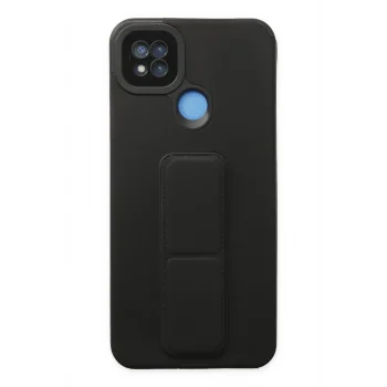 Mey İthalat®   Redmi 9C Kılıf Mega Standlı Silikon - Siyah