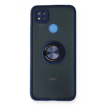 Mey İthalat®   Redmi 9C Kılıf Montreal Yüzüklü Silikon Kapak - Lacivert
