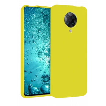 Mey İthalat®   Redmi K30 Pro Kılıf Nano içi Kadife Silikon - Sarı