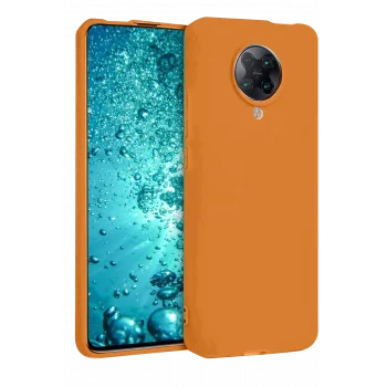 Mey İthalat®   Redmi K30 Pro Kılıf Nano içi Kadife Silikon - Turuncu
