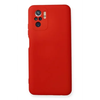 Mey İthalat®   Redmi Note 10 Kılıf Nano içi Kadife Silikon - Kırmızı