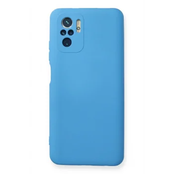 Mey İthalat®   Redmi Note 10 Kılıf Nano içi Kadife Silikon - Mavi