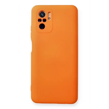 Mey İthalat®   Redmi Note 10 Kılıf Nano içi Kadife Silikon - Turuncu