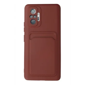 Mey İthalat®   Redmi Note 10 Pro Kılıf Kelvin Kartvizitli Silikon - Bordo