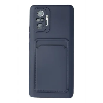 Mey İthalat®   Redmi Note 10 Pro Kılıf Kelvin Kartvizitli Silikon - Lacivert