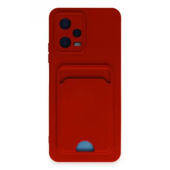 Mey İthalat®   Redmi Note 12 4G Kılıf Kelvin Kartvizitli Silikon - Kırmızı