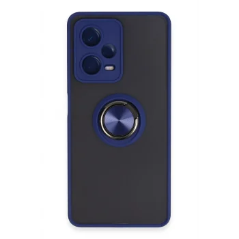 Mey İthalat®   Redmi Note 12 5G Kılıf Montreal Yüzüklü Silikon Kapak - Lacivert