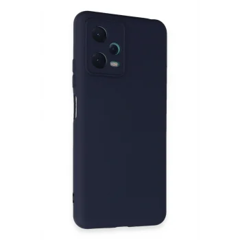 Mey İthalat®   Redmi Note 12 5G Kılıf Nano içi Kadife Silikon - Lacivert
