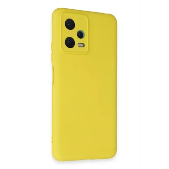Mey İthalat®   Redmi Note 12 5G Kılıf Nano içi Kadife Silikon - Sarı