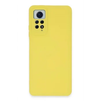 Mey İthalat®   Redmi Note 12 Pro 4G Kılıf Nano içi Kadife Silikon - Sarı