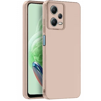 Mey İthalat®   Redmi Note 12 Pro 5G Kılıf Nano içi Kadife Silikon - Pudra