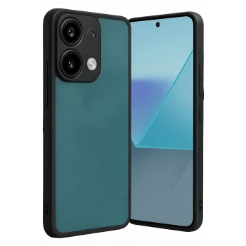 Mey İthalat®   Redmi Note 13 Pro 4G Kılıf Aras Deri Kapak - Açık Yeşil