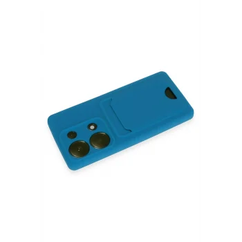 Mey İthalat®   Redmi Note 13 Pro 4G Kılıf Kelvin Kartvizitli Silikon - Mavi