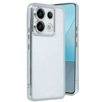 Mey İthalat®   Redmi Note 13 Pro 4G Kılıf  Lensli Silikon - Gümüş
