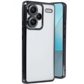 Mey İthalat®   Redmi Note 13 Pro Plus Kılıf  Lensli Silikon - Siyah