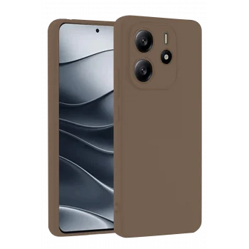 Mey İthalat®   Redmi Note 14 4G Kılıf First Silikon - Kahverengi