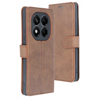 Mey İthalat®   Redmi Note 14 4G Kılıf Trend S Plus Kapaklı Kılıf - Taba