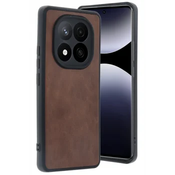 Mey İthalat®   Redmi Note 14 Pro 5G Kılıf Aras Deri Kapak - Taba