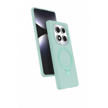 Mey İthalat®   Redmi Note 14 Pro 5G Regal Magsafe Standlı Kapak - Su Yeşili