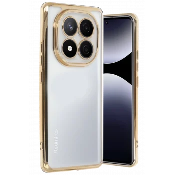 Mey İthalat®   Redmi Note 14 Pro Plus Kılıf  Lensli Silikon - Gold