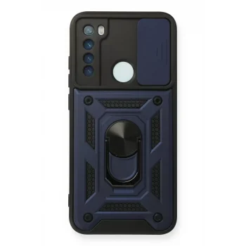 Mey İthalat®   Redmi Note 8 Kılıf Pars Lens Yüzüklü Silikon - Lacivert
