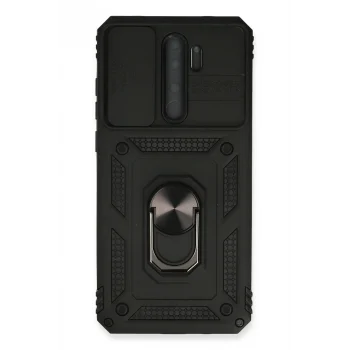 Mey İthalat®   Redmi Note 8 Pro Kılıf Pars Lens Yüzüklü Silikon - Siyah