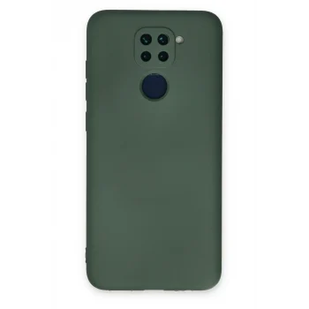 Mey İthalat®   Redmi Note 9 Kılıf Nano içi Kadife Silikon - Koyu Yeşil