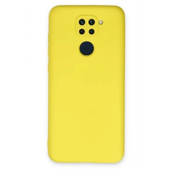 Mey İthalat®   Redmi Note 9 Kılıf Nano içi Kadife Silikon - Sarı