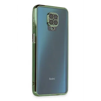 Mey İthalat®   Redmi Note 9 Pro Kılıf  Lensli Silikon - Yeşil