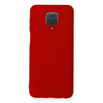 Mey İthalat®   Redmi Note 9 Pro Kılıf Nano içi Kadife Silikon - Kırmızı