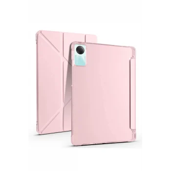 Mey İthalat®   Redmi Pad SE 4G Kılıf Kalemlikli Mars Tablet Kılıfı - Rose Gold