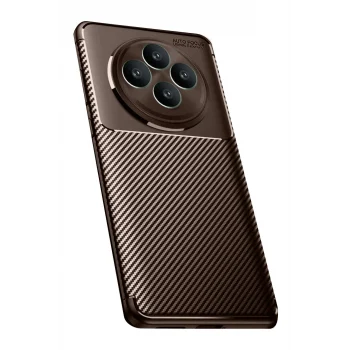 Mey İthalat®   Reno 11 FS Kılıf Auto Focus Karbon Kapak - Kahverengi