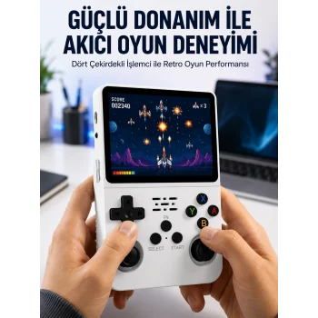 Mey İthalat® Retro El Konsolu 64 GB – 15.000 Oyun, Geniş Platform Desteği, 3.5” IPS Ekran Yeni Nesil
