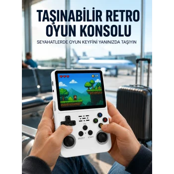 Mey İthalat® Retro Oyun Cihazı – Çift MicroSD Desteği, Çoklu Platform Uyumu, 3200 mAh Batarya Yeni Nesil