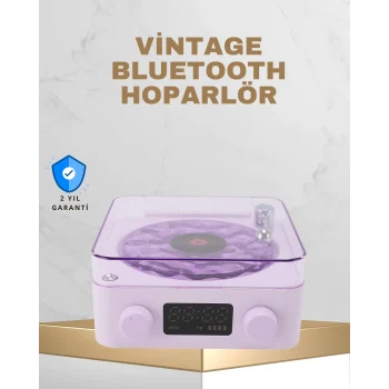 Mey İthalat® Retro Pikap Tasarımlı Bluetooth Hoparlör – Projektörlü Şarjlı Lamba