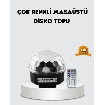 Mey İthalat® RGB LED Disko Topu Projektör – Ev Partileri, Doğum Günleri ve Eğlence İçin Işık Şovu