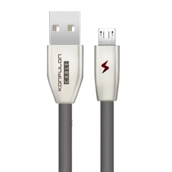 Mey İthalat®  S53 Led Işıklı Micro USB Kablo 1M 3A - Siyah