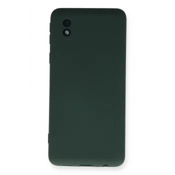 Mey İthalat®  Samsung Galaxy A01 Core Kılıf Nano içi Kadife Silikon - Koyu Yeşil