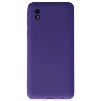 Mey İthalat®  Samsung Galaxy A01 Core Kılıf Nano içi Kadife Silikon - Mor
