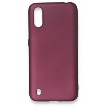 Mey İthalat®  Samsung Galaxy A01 Kılıf First Silikon - Mürdüm