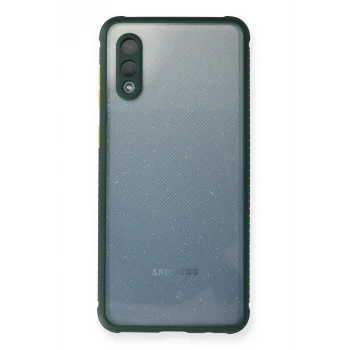 Mey İthalat®  Samsung Galaxy A02 Kılıf Miami Şeffaf Silikon - Koyu Yeşil