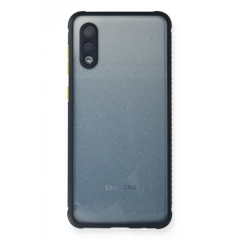 Mey İthalat®  Samsung Galaxy A02 Kılıf Miami Şeffaf Silikon - Lacivert