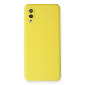 Mey İthalat®  Samsung Galaxy A02 Kılıf Nano içi Kadife Silikon - Sarı