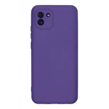 Mey İthalat®  Samsung Galaxy A03 Kılıf Nano içi Kadife Silikon - Mor