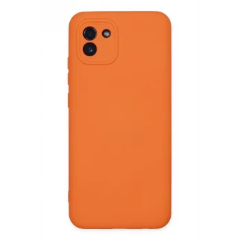 Mey İthalat®  Samsung Galaxy A03 Kılıf Nano içi Kadife Silikon - Turuncu