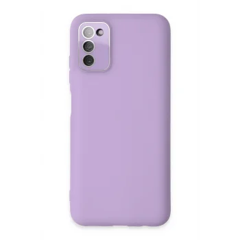 Mey İthalat®  Samsung Galaxy A03S Kılıf Lansman Glass Kapak - Lila
