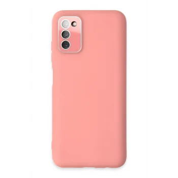 Mey İthalat®  Samsung Galaxy A03S Kılıf Lansman Glass Kapak - Pembe
