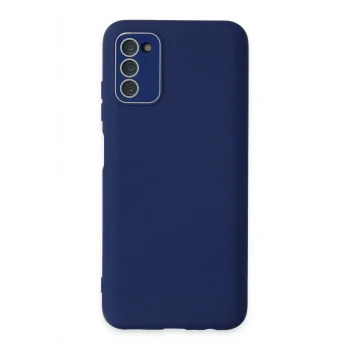 Mey İthalat®  Samsung Galaxy A03S Kılıf Lansman Glass Kapak - Sky Blue